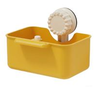 Draining Basket with Full Rotation Suction Base for Kitchen Sink and Perforated Design to Separate Food Scraps and Tea Leaves from Water (Yellow)