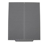 Draining Board Mat, Non Slip Silicone Dish Drying Mat Flume Drain Board Drainer Mat for Kitchen Countertop Tabletop Accessories (Gray)