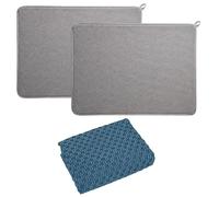 Draining Board Mats, Dish Drying Mat Set with Absorbent Sink Drainer Mat, Kitchen Sink Drying Mats for Countertop Protection, Two Drain Mats and One Napkin Included