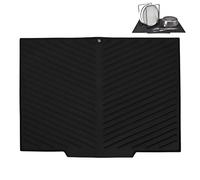 Draining Board Mats, Silicone Dish Drying Mat 44 X 34 Cm Silicone Draining Mats for Kitchen Sink Black Dish Drying Mat for Kitchen Counter Universal Drain Board