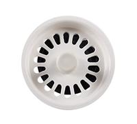 Draining Rack Drain Basket Strainer Sink Filter Food Waste Stopper Spin Lock 3.1 Inch Dia White Black Plastic Drainage