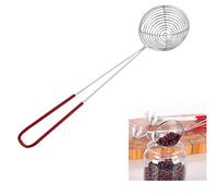 Draining Scoop, Stainless Steel Strainer Skimmer Slotted Spoon, Boba Pearl Scoop Strainers Soup Ladle Non-stick Mesh Skimmer Spoon with Handle for Kitchen Frying Food