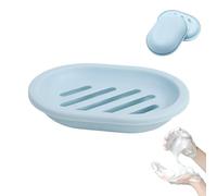 Draining Soap Dish - Double Layer Travel Soap Container With Drip Tray | Travel Bar Soap Holder | Slotted Detachable Soap Saver Case For Camping | Wave Soap Box Creative Soap Holder Pl-astic