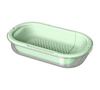 Draining Strainer on the Sink, Retractable Colander - Fruit Sieve Washing Berries Draining Pasta Drying Dishes Kitchen Apartment Camping Salad Preparation