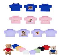 DRAJOIN 10 Pcs Custom Teddy Bear Clothes with Photo Text, Personalised Stuffed Animal Clothing Fit 8-16inch Stuffed Bear Clothing, Personalised Doll Clothes Make Your Own Plush Doll Shirt