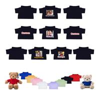 DRAJOIN 10 Pcs Custom Teddy Bear Clothes with Photo Text, Personalised Stuffed Animal Clothing Fit 8-16inch Stuffed Bear Clothing, Personalised Doll Clothes Make Your Own Plush Doll Shirt