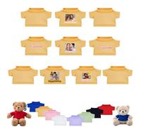DRAJOIN 10 Pcs Custom Teddy Bear Clothes with Photo Text, Personalised Stuffed Animal Clothing Fit 8-16inch Stuffed Bear Clothing, Personalised Doll Clothes Make Your Own Plush Doll Shirt
