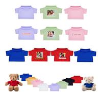 DRAJOIN 10 Pcs Custom Teddy Bear Clothes with Photo Text, Personalised Stuffed Animal Clothing Fit 8-16inch Stuffed Bear Clothing, Personalised Doll Clothes Make Your Own Plush Doll Shirt