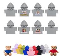 DRAJOIN 8 Pcs Personalised Teddy Bear Clothes with Photo Text, Custom Stuffed Animal Clothes Fit 8-16inch Stuffed Bear Clothing, Personalised Doll Clothing Make Your Own Plush Doll Shirt