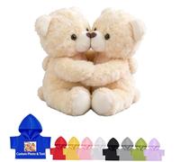 DRAJOIN Custom Teddy Bear with Text Photo, Personalised Hugging Teddy Bears I Love You Hug Bear Stuffed Animal as Personalised Gifts for Men Women on Valentines' Day Birthday Christmas 2Pcs, 8inch