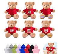 DRAJOIN Custom Teddy Bears Bulk 6 Pcs 12 inch, Personalised Small Teddy Bear Bulk Stuffed Animal Plush Toys with Name Photo as Back to School Gifts for Class Party Favor Class Gift from Teacher