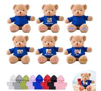 DRAJOIN Custom Teddy Bears Bulk 6 Pcs 12 inch, Personalised Small Teddy Bear Bulk Stuffed Animal Plush Toys with Name Photo as Back to School Gifts for Class Party Favor Class Gift from Teacher