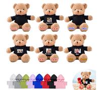 DRAJOIN Custom Teddy Bears Bulk 6 Pcs 16 inch, Personalised Small Teddy Bear Bulk Stuffed Animal Plush Toys with Name Photo as Back to School Gifts for Class Party Favor Class Gift from Teacher