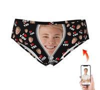 DRAJOIN Custom Thong for Women Personalised Thongs with Names for Her, Custom Thongs with Photo on it Funny Panties Underwear for Women as Valentine Gifts for Her Girlfriend Wife Black