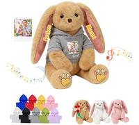 DRAJOIN Personalised Bunny Stuffed Animal for Baby, Custom Stuffed Easter Bunny Plush Toys with Text Photo Rabbit Plush as Personalised Gifts for Adults Kids First Easter Gifts for Christmas, 12 inch
