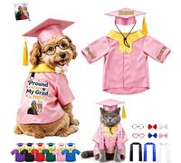 DRAJOIN Personalised Dog Graduation Cap and Gown, Adjustable Custom Pet Costume with Tassel for Small Medium Large Dogs Puppy Cats Graduation Ceremony Party Photo Props
