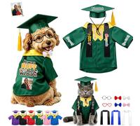 DRAJOIN Personalised Dog Graduation Cap and Gown, Adjustable Custom Pet Costume with Tassel for Small Medium Large Dogs Puppy Cats Graduation Ceremony Party Photo Props