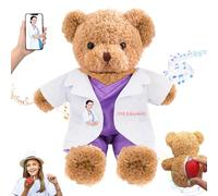 DRAJOIN Personalised Nurse Gift Doctor Gift Personalised Teddy Bear with Text Photo, Teddy Bear Stuffed Animal for Doctor Nurse Medical Student Graduation Gifts, 12 inch