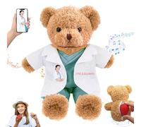 DRAJOIN Personalised Nurse Gift Doctor Gift Personalised Teddy Bear with Text Photo, Teddy Bear Stuffed Animal for Doctor Nurse Medical Student Graduation Gifts, 12 inch