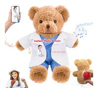 DRAJOIN Personalised Nurse Gift Doctor Gift Personalised Teddy Bear with Text Photo, Teddy Bear Stuffed Animal for Doctor Nurse Medical Student Graduation Gifts, 12 inch