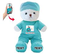 DRAJOIN Personalised Teddy Bear with Text Photo, Teddy Bear Stuffed Animal as Nurse Doctor Gifts for Men Women, Personalised Gift for Doctor Nurse Medical Student Graduation Gifts, 12 inch