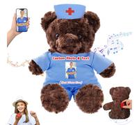 DRAJOIN Personalised Teddy Bear with Text Photo, Teddy Bear Stuffed Animal as Nurse Gift Doctor Gift for Women Men, Personalised Gifts for Doctor Nurse Medical Student Graduation Day, 10 inch