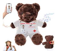 DRAJOIN Personalised Teddy Bear with Text Photo, Teddy Bear Stuffed Animal as Nurse Gift Doctor Gift for Women Men, Personalised Gifts for Doctor Nurse Medical Student Graduation Day, 8 inch