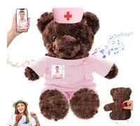 DRAJOIN Personalised Teddy Bear with Text Photo, Teddy Bear Stuffed Animal as Nurse Gift Doctor Gift for Women Men, Personalised Gifts for Doctor Nurse Medical Student Graduation Day, 8 inch