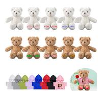 DRAJOIN Personalised Teddy Bears Bulk 10 Pcs 10 inch, Custom Bulk Teddy Bears Small Stuffed Animal with Text Photo as Personalised Gifts for Valentine Back to School Gifts Class Gift from Teacher