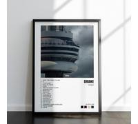 Drake Album Poster - More Life, Views, Take Care, Scorpion, Nothing Was the Same, If You’re Reading This It’s Too Late - Music Album Cover Posters - A4 or A3 (Views, A4 Framed Black)