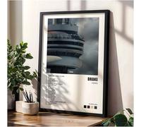 Drake Album Poster - More Life, Views, Take Care, Scorpion, Nothing Was the Same, If You’re Reading This It’s Too Late - Music Album Cover Posters - A4 or A3 (Views, A3 Framed Black)