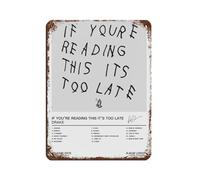 Drake If You're Reading This It's Too Late Album Cover Retro Poster Metal Tin Sign Chic Art Retro Iron Painting Bar People Cave Cafe Family Garage Poster Wall Decoration 12x16inch(30x40cm)