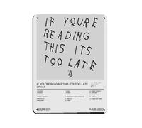Drake If You're Reading This It's Too Late Album Cover Retro Poster Metal Tin Sign Chic Art Retro Iron Painting Bar People Cave Cafe Family Garage Poster Wall Decoration 12x16inch(30x40cm)