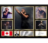 Drake Signed Autograph Photograph Display - Perfect for Hip Hop Fans, A3 Poster + Black Frame - Limited Edition Autograph Fan Gift - Collectible Memorabilia Merchandise