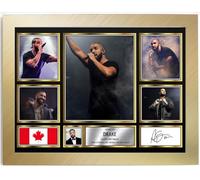 Drake Signed Autograph Photograph Display - Perfect for Hip Hop Fans, A3 Poster + Gold Frame - Limited Edition Autograph Fan Gift - Collectible Memorabilia Merchandise