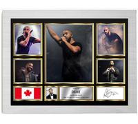 Drake Signed Autograph Photograph Display - Perfect for Hip Hop Fans, A3 Poster + White Frame - Limited Edition Autograph Fan Gift - Collectible Memorabilia Merchandise