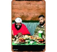 Drake x Rick Ross 'Lemon Pepper' Painting Metal Tin Sign Retro Wall Decor for Home Gate Garden Bars Restaurants Cafes Office Store Pubs Club Sign Gift 12 X 8 INCH Plaque Tin Sign