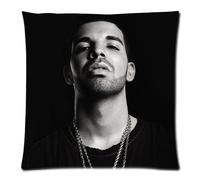 Drake Zippered Throw Pillow Cases Cover Cushion Case 18x18 (Two sides)