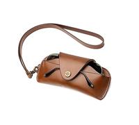DRAKENSBERG Leather Glasses Case 'EVAN' with Leather Strap and Clip On Handmade Vintage Brown DR00058, Vintage Brown, One Size