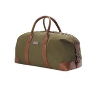 DRAKENSBERG Weekender 'David' - Vintage Travel Bag Men Women Canvas with Leather Expandable 45-60L, Olive-Green-M, M, Classic weekender