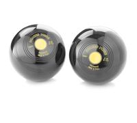 Drakes Pride Richmond Crown Green Bowls - Black - 2lb 6oz - Mount Colour - Red