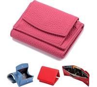 Drakonas Preliminary Portfolio with Coin Pocket 2024 Genuine Leather with RFID Blocking Card Holder for Pocket Foldable Mini Portfolio for Women Anti-Fraud Cards, pink, Fashionable