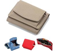 Drakonas Preliminary Wallet with Coin Pocket 2024 Genuine Leather RFID Blocking Card Holder Organizer Pocket Mini Wallet for Women Credit Card Fraud Foldable Mini Wallet, gray, Fashionable