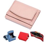 Drakonas Preliminary Wallet with Coin Pocket 2024 Genuine Leather RFID Blocking Card Holder Organizer Pocket Mini Wallet for Women Credit Card Fraud Foldable Mini Wallet, lightpink, Fashionable