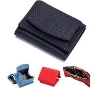 Drakonas Preliminary Wallet with Coin Pocket 2024 Genuine Leather RFID Blocking Card Holder Organizer Pocket Mini Wallet for Women Credit Card Fraud Foldable Mini Wallet, black, Fashionable