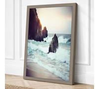 Drama at Dawn Coastal Canvas Wall Art Print 30x20 Inch