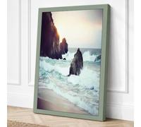 Drama at Dawn Coastal Canvas Wall Art Print 30x20 Inch