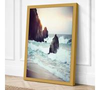 Drama at Dawn Coastal Canvas Wall Art Print 36x24 Inch