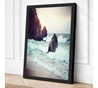 Drama at Dawn Coastal Canvas Wall Art Print 36x24 Inch