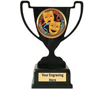 Drama Black metal Cup Trophy Award 140mm Free Engraving-A